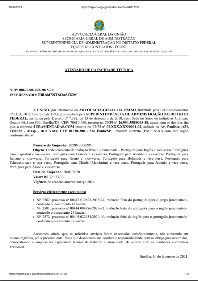 atestado de capacidade técnica